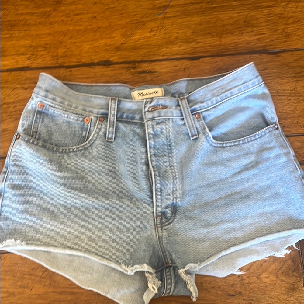 Madewell Light Blue Jean Shorts relaxed high rise
